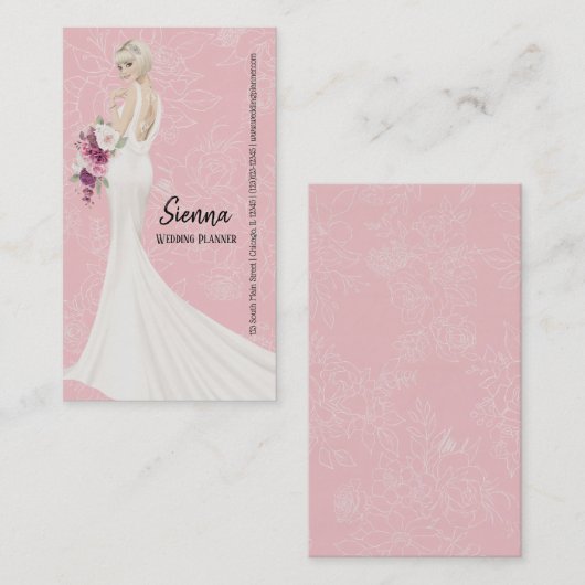 Hochzeitsplaner wählen Hintergrundfarbe Visitenkarte (Vorne/Hinten)