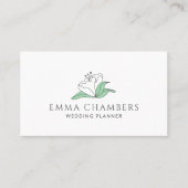 Hochzeitsplaner Weiße Blume Visitenkarte (Vorderseite)