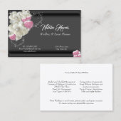 Hochzeitsplaner Weiße Rosen Rosa Herz Sparkle Visitenkarte (Vorne/Hinten)