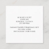 Hochzeitsplaner Weißer Blume Hochzeitsring-Logo Quadratische Visitenkarte (Rückseite)