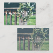 Hochzeitsplanergrün-Kranz-Visitenkarte Visitenkarte (Vorne/Hinten)