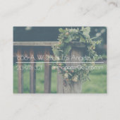 Hochzeitsplanergrün-Kranz-Visitenkarte Visitenkarte (Rückseite)