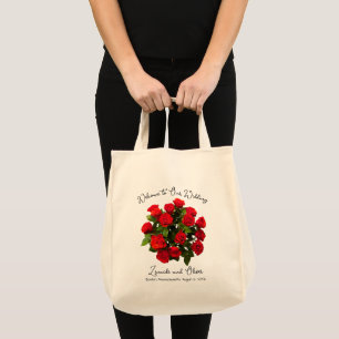 Hochzeitsplanung für Begrüßungstaschen - Rote Rose Tragetasche