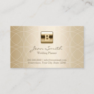 Hochzeitsplanung Luxus Gold Monogramm Visitenkarte