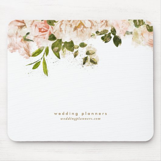 Hochzeitsplanung Romantische Peach Rose Blume Mousepad (Vorne)