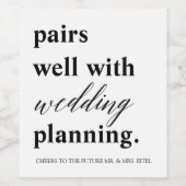 Hochzeitsplanungs-Individuelle Name-Verlobung Weinetikett (Einzelnes Label)