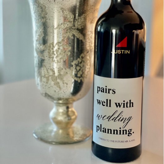 Hochzeitsplanungs-Individuelle Name-Verlobung Weinetikett