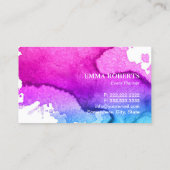 Hochzeitsplanungs-Lüster Elegantes Wasserfarben Visitenkarte (Rückseite)