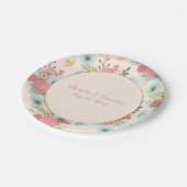 Hochzeitsplatte für Elfenbein, Blau und Korallen Pappteller (Schrägansicht)