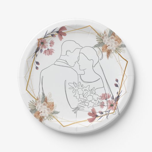 Hochzeitsplatte Pappteller (Vorderseite)