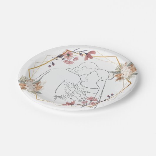 Hochzeitsplatte Pappteller (Schrägansicht)