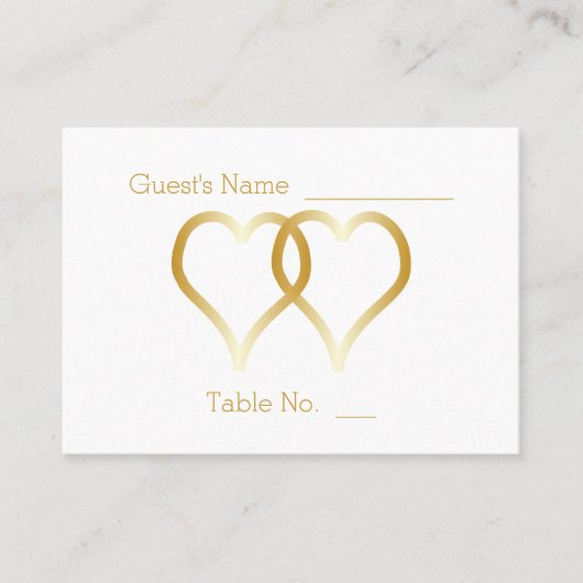 Hochzeitsplattform Einsetzen Karte Gold Herzen (Vorderseite)