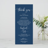 Hochzeitsplattform Vielen Dank, Navy Blue, Card Programm (Stehend Vorderseite)