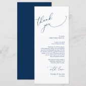 Hochzeitsplattform Vielen Dank, Navy Blue Card Programm (Vorne/Hinten)