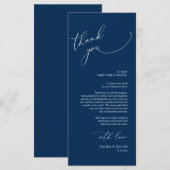 Hochzeitsplattform Vielen Dank, Navy Blue Card Programm (Vorne/Hinten)