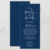 Hochzeitsplattform Vielen Dank, Navy Blue, Karten (Vorne/Hinten)