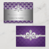 Hochzeitsplattformen Lilie Lila Platzkarte (Vorne/Hinten)