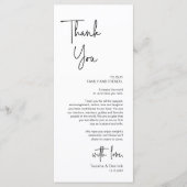 Hochzeitsplatz Abendessen dank Karte (Vorderseite)