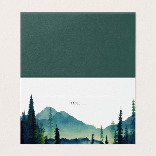 Hochzeitsplatz am Seeufer Visitenkarten (Außenseite Aufgefaltet)