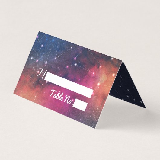 Hochzeitsplatz Escort Card Tischnummer Galaxy Star (Vorderseite)
