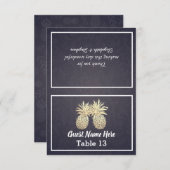 Hochzeitsplatz Escort Tischnummer Gold Ananas (Vorne/Hinten)