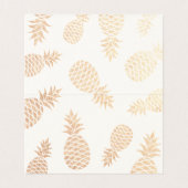 Hochzeitsplatz Escort Tischnummer Gold Ananas (Innenseite Aufgefaltet)