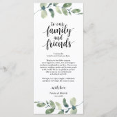 Hochzeitsplatz Eukalyptus Vielen Dank Karte (Vorderseite)