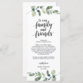 Hochzeitsplatz Eukalyptus Vielen Dank Karte (Vorne/Hinten)