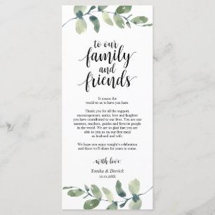 Hochzeitsplatz Eukalyptus Vielen Dank Karte