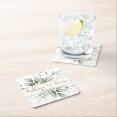 Hochzeitsplatz für Grüne und Gold Rechteckiger Pappuntersetzer (Vor Ort)