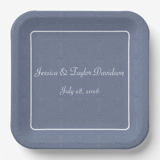 Hochzeitsplatz oder Jubiläumsplatz Pappteller (Vorderseite)