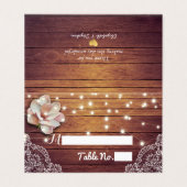 Hochzeitsplatz Tischnummer Blumenzauber (Außenseite Aufgefaltet)