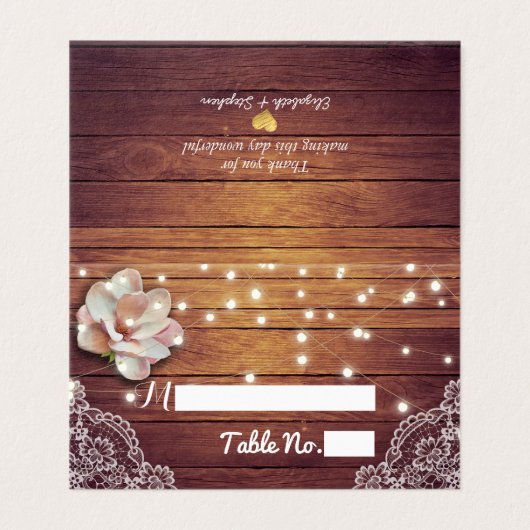 Hochzeitsplatz Tischnummer Blumenzauber (Außenseite Aufgefaltet)