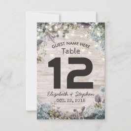 Hochzeitsplatz Tischnummer Chic florale Holzleucht