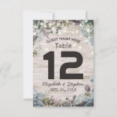 Hochzeitsplatz Tischnummer Chic florale Holzleucht (Rückseite)