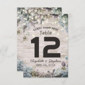 Hochzeitsplatz Tischnummer Chic florale Holzleucht (Vorne/Hinten)