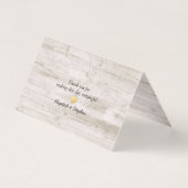 Hochzeitsplatz Tischnummer Chic florale Holzleucht (Rückseite)