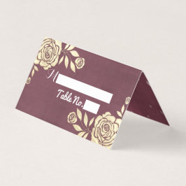 Hochzeitsplatz Tischnummer Gold Rose Burgundy Red