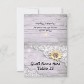 Hochzeitsplatz Tischnummer Spitzen Sonnenblumen Ho (Vorderseite)