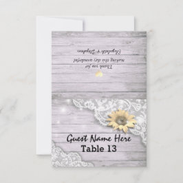 Hochzeitsplatz Tischnummer Spitzen Sonnenblumen Ho