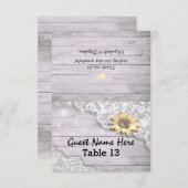 Hochzeitsplatz Tischnummer Spitzen Sonnenblumen Ho (Vorne/Hinten)