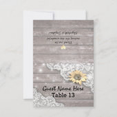 Hochzeitsplatz Tischnummer Spitzen Sonnenblumen Ho (Vorderseite)