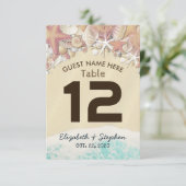 Hochzeitsplatz Tischnummer Summer Beach Starfish (Stehend Vorderseite)