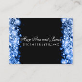 Hochzeitsplätze fesseln Lichter Saphir Blau Platzkarte (Rückseite)