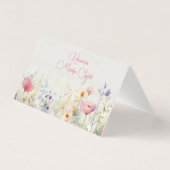 Hochzeitsplatzkarte mit Wildblumenrand (Rückseite)