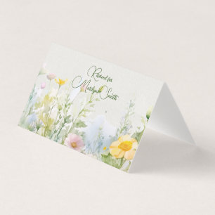 Hochzeitsplatzkarte mit Wildblumenrand