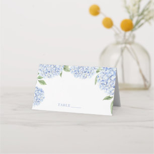 Hochzeitsplatzkarten, Blaue Hortensien-Rand-Eskort Platzkarte