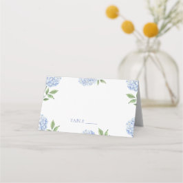Hochzeitsplatzkarten, Blaue Hortensien-Rand Klassi Platzkarte