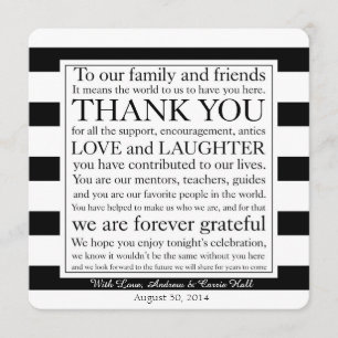 Hochzeitsplatzkarten Dankeschön-Nachricht Einladung