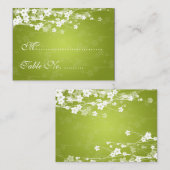 Hochzeitsplecards Cherry Blossom Lime Green Platzkarte (Vorne/Hinten)